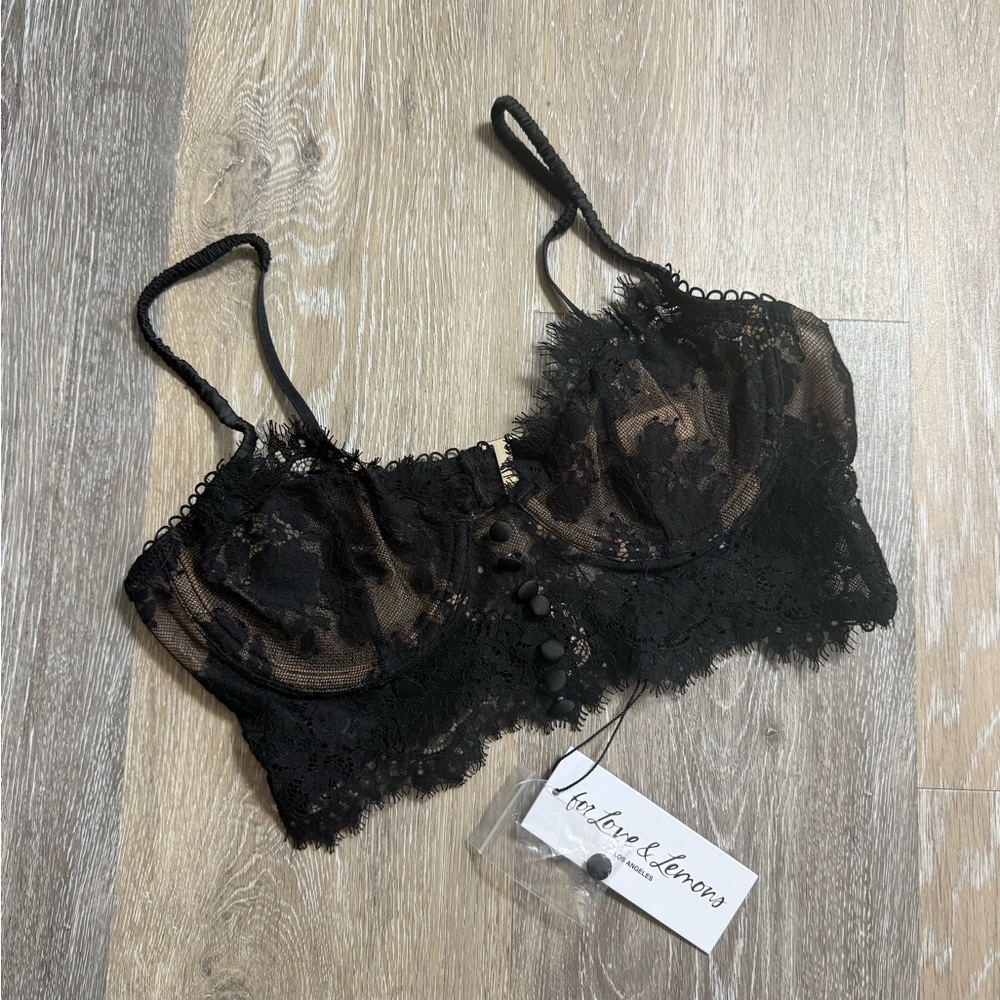 For Love and Lemons Long Line Lace Bra